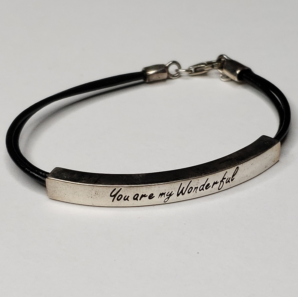 ☆Sterling silver and leather bracelet